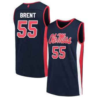 Men's Ole Miss Rebels Cam Brent Basketball Jersey - Replica Navy