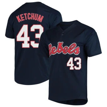 Men's Ole Miss Rebels Cole Ketchum Vapor Untouchable Two-Button Baseball Jersey - Replica Navy