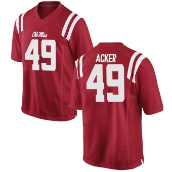 Men's Ole Miss Rebels Eli Acker Football Jersey - Game Red