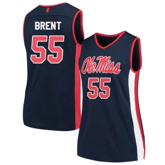 Women's Ole Miss Rebels Cam Brent Basketball Jersey - Replica Navy