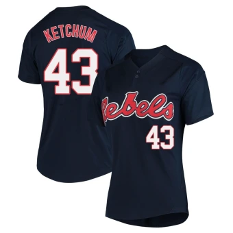 Women's Ole Miss Rebels Cole Ketchum Vapor Untouchable Two-Button Baseball Jersey - Replica Navy