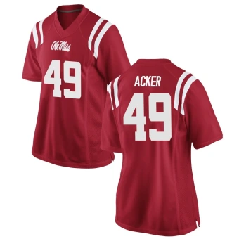 Women's Ole Miss Rebels Eli Acker Football Jersey - Game Red